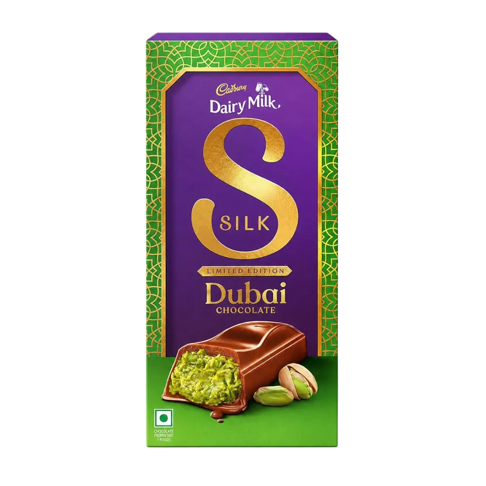 India 🇮🇳 - Cadbury Dairy Milk Silk Dubai Chocolate - InOutSnackz