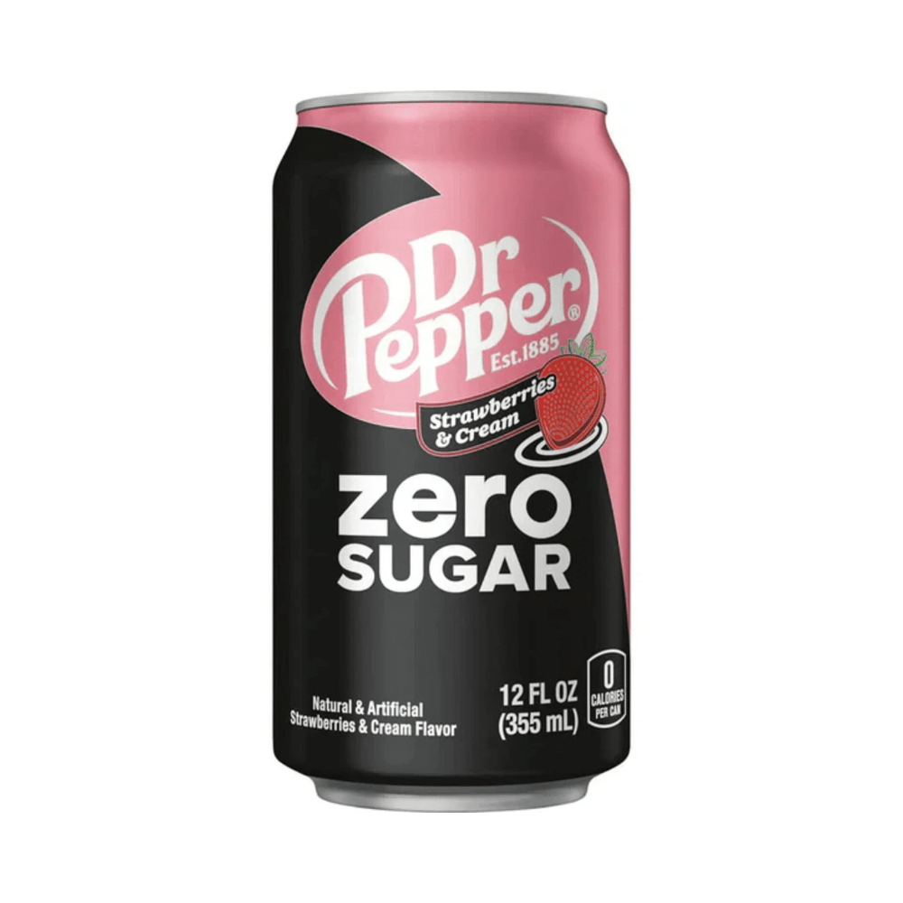 USA 🇺🇸 - Dr Pepper Strawberries & Cream Zero Sugar - InOutSnackz