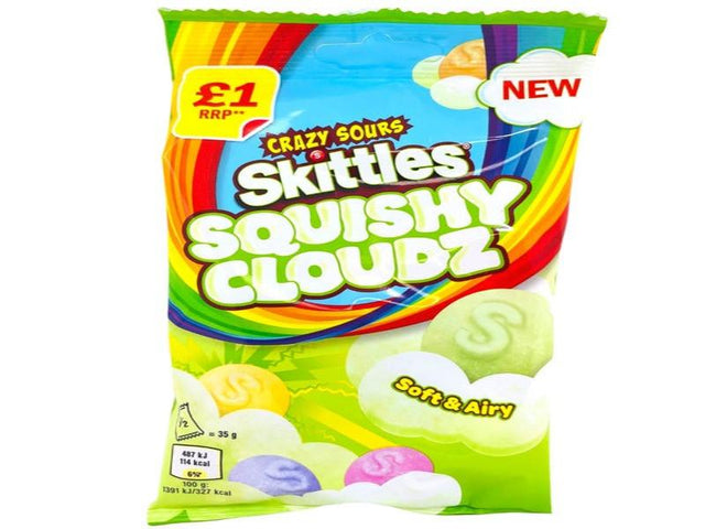 UK 🇬🇧 - Skittles Crazy Sours Squishy Cloudz - InOutSnackz